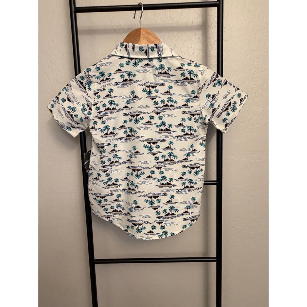 Eddie Bauer Kids Palm Tree Hawaiian Print Hawaiian button down Shirt- size 5 - Picture 5 of 5